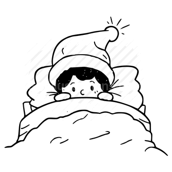 christmas, child, blanket, bed, cozy